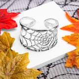 Handmade Spider Web Bangle in Silver