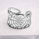 Handmade Spider Web Bangle in Silver
