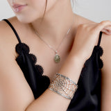 Handmade Spider Web Bangle in Silver