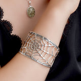 Handmade Spider Web Bangle in Silver