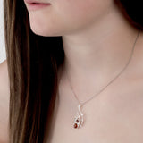 Spider on Web Necklace in Silver and Amber