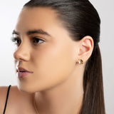 Split Leaf Palm Stud Earrings in Silver with 24ct Gold