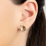 Split Leaf Palm Stud Earrings in Silver with 24ct Gold