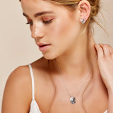 Split Leaf Palm Stud Earrings in Silver