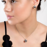 Squirrel Necklace in Silver and Cognac Amber