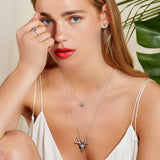 Miniature Stag Head Necklace in Silver