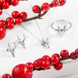 Miniature Stag Head Necklace in Silver