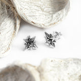 Star Burst Stud Earrings in Silver