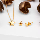 Star Stud Earrings in Silver with 24ct Gold
