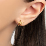 Starfish Stud Earrings in Silver with 24ct Gold