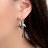 Stingray Hook Earrings in Silver