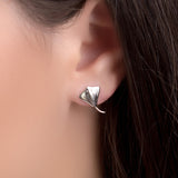 Stingray Stud Earrings in Silver