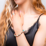 Stretch Bead Bracelet in Copper Turquoise