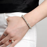 Stretch Bead Bracelet in Dalmatian Jasper