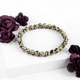 Stretch Bead Bracelet in Dalmatian Jasper