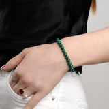 Stretch Bead Bracelet in Malachite
