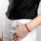 Stretch Bead Bracelet in Coral
