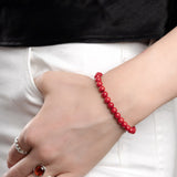 Stretch Bead Bracelet in Coral