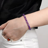 Stretch Bead Bracelet in Amethyst