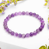 Stretch Bead Bracelet in Amethyst