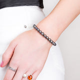 Stretch Bead Bracelet in Black Pearl
