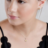 Symbol of Hope Sun Necklace in Silver and Citrine