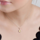 Symbol of Hope Sun Necklace in Silver and Citrine