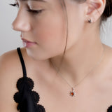 Symbol of Hope Sun Necklace in Silver and Amber