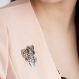 Sunflowers Brooch Inspired by Van Gogh in Silver and Amber