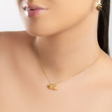 Miniature Swallow Necklace in Silver with 24ct Gold