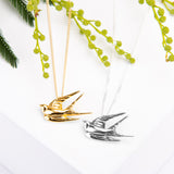Miniature Swallow Necklace in Silver
