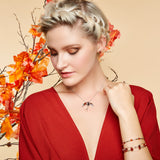 Swooping Swallow Necklace in Silver and Amber