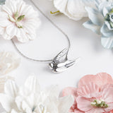 Miniature Swallow Necklace in Silver