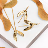 Sycamore Seed Earrings in Silver with 24ct Gold
