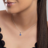 Classic Teardrop Necklace in Silver and Tanzanite