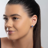 Classic Teardrop Stud Earrings in Silver and Tanzanite