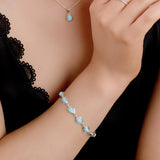 Classic Teardrop Link Bracelet in Silver and Larimar
