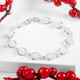 Classic Teardrop Link Bracelet in Silver and Moonstone