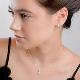 Classic Teardrop Stud Earrings in Silver and Larimar