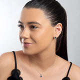 Classic Teardrop Stud Earrings in Silver and London Blue Topaz