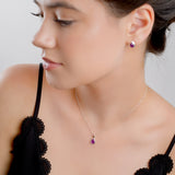 Classic Teardrop Necklace in Silver and Amethyst