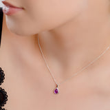 Classic Teardrop Necklace in Silver and Amethyst