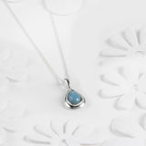 Classic Teardrop Necklace in Silver and Blue Opal