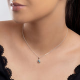 Classic Teardrop Necklace in Silver and Oyster Copper Turquoise