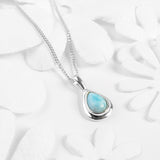 Classic Teardrop Necklace in Silver and Larimar