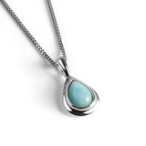 Classic Teardrop Necklace in Silver and Larimar
