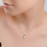 Classic Teardrop Necklace in Silver and Larimar