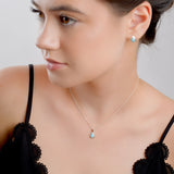 Classic Teardrop Necklace in Silver and Larimar