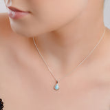 Classic Teardrop Necklace in Silver and Larimar