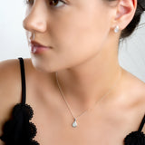 Classic Teardrop Necklace in Silver and Moonstone